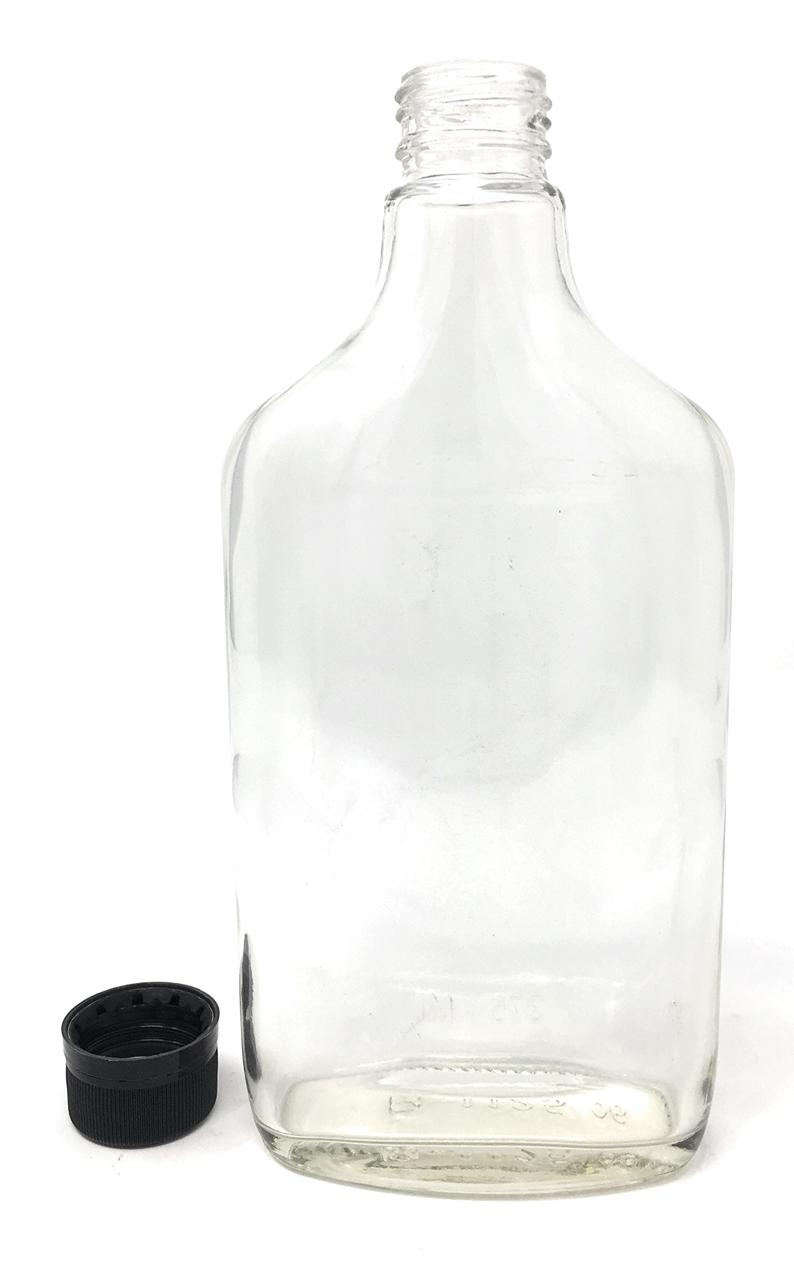 吹きガラス　リキュールボトル クリアフラットフラスコリキュールボトルスクエア350ml